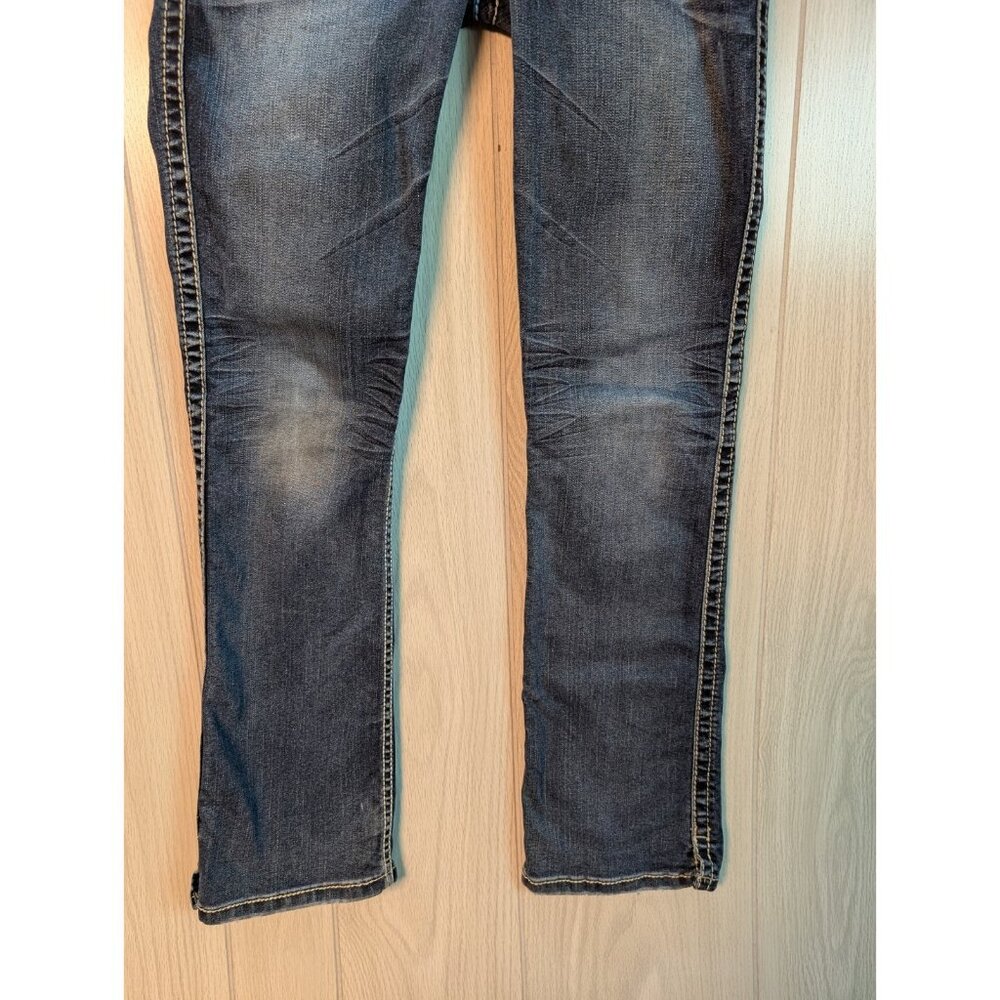 Silver Tuesday Bootcut Jeans Women Size 27/31  Mid Rise Distressed Blue Denim - Picture 3 of 12